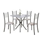 Conjunto De Mesa Tubular 70x70cm Tampo Em Granito Com 4 Cadei