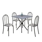 Conjunto De Mesa Tubular 70x70cm Tampo Em Granito Com 4 Cadei