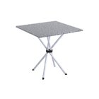 Conjunto De Mesa Tubular 70x70cm Tampo Em Granito Ocre Com 4