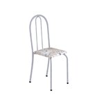 Conjunto De Mesa Tubular 70x70cm Tampo Em Granito Ocre Com 4