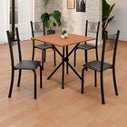 Conjunto De Mesa Tubular 70x70cm Tampo Em Mdf 4 Cadeiras Sara