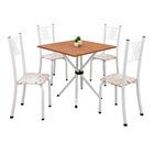 Conjunto De Mesa Tubular 70x70cm Tampo Em Mdf 4 Cadeiras Sara