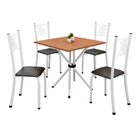Conjunto De Mesa Tubular 70x70cm Tampo Em Mdf 4 Cadeiras Sara