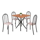Conjunto De Mesa Tubular 70x70cm Tampo Em Mdf Com 4 Cadeiras