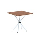 Conjunto De Mesa Tubular 70x70cm Tampo Em Mdf Com 4 Cadeiras