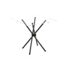 Conjunto De Mesa Tubular 70x70cm Tampo Em Vidro Com 4 Cadeira