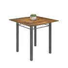 Conjunto De Mesa Tubular 75x75cm Tampo De Madeira Com 4 Cadei