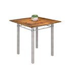 Conjunto De Mesa Tubular 75x75cm Tampo De Madeira Com 4 Cadei