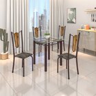 Conjunto De Mesa Tubular 75x75cm Tampo De Vidro Com 4 Cadeira