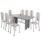 Conjunto De Mesa Tubular 8 Cadeiras 180x75cm Mart Perola Com