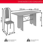 Conjunto De Mesa Tubular 8 Cadeiras 180x75cm Mart Prata Com T