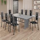 Conjunto De Mesa Tubular 8 Cadeiras 180x75cm Mart Prata Com T