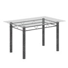 Conjunto De Mesa Tubular Com 4 Cadeiras Lara Preto / Prata