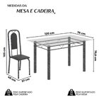 Conjunto De Mesa Tubular Com 4 Cadeiras Lara Preto / Prata