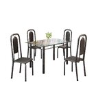 Conjunto De Mesa Tubular Com 4 Cadeiras Lara Preto / Prata