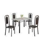 Conjunto De Mesa Tubular Com 4 Cadeiras Lara Preto/prata