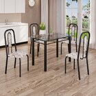 Conjunto De Mesa Tubular Com 4 Cadeiras Lívia Arabesco / Preto