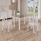 Conjunto De Mesa Tubular Com 4 Cadeiras Lívia Arabesco/ Branco