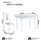 Conjunto De Mesa Tubular Com 4 Cadeiras Lívia Arabesco/ Branco