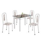 Conjunto De Mesa Tubular Com 4 Cadeiras Lívia Arabesco/ Branco