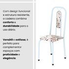 Conjunto De Mesa Tubular Com 4 Cadeiras Lívia Arabesco/ Branco