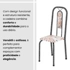 Conjunto De Mesa Tubular Com 4 Cadeiras Lívia Bege / Prata