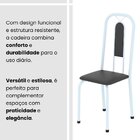 Conjunto De Mesa Tubular Com 4 Cadeiras Lívia Preto / Branco