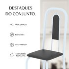 Conjunto De Mesa Tubular Com 4 Cadeiras Lívia Preto / Branco