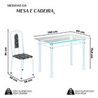 Conjunto De Mesa Tubular Com 4 Cadeiras Lívia Preto / Branco
