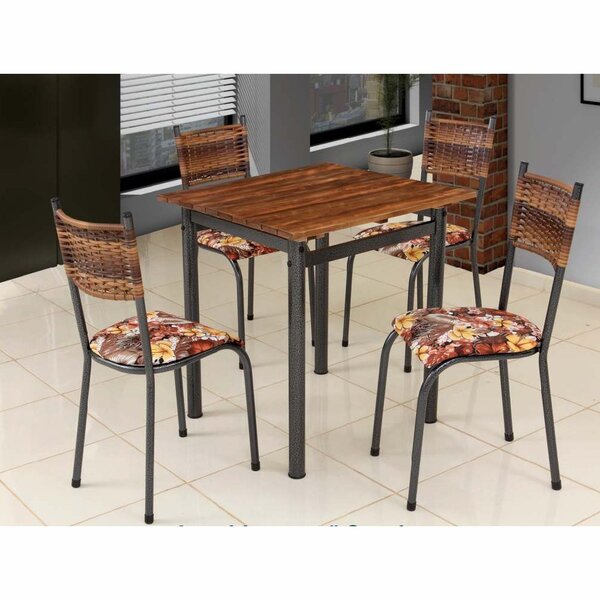 Conjunto De Mesa Tubular Com 4 Cadeiras Mariana 75x75 Tampo D