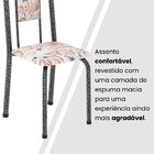 Conjunto De Mesa Tubular Com 6 Cadeiras Lara Bege / Prata