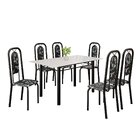 Conjunto De Mesa Tubular Com 6 Cadeiras Lara Preto