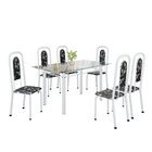 Conjunto De Mesa Tubular Com 6 Cadeiras Lara Preto / Branco