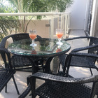 Conjunto De Mesa Varanda Área Externa Dark Beach - 3 Lugares