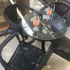 Conjunto De Mesa Varanda Área Externa Dark Beach - 3 Lugares