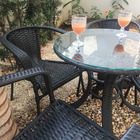 Conjunto De Mesa Varanda Área Externa Dark Beach - 3 Lugares