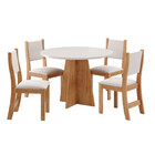 Conjunto De Mesa Vieiro Slin Redonda Com 4 Cadeiras
