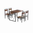 Conjunto De Mesa Well-being Com 4 Cadeiras Preto E Ipê