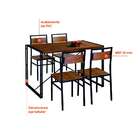 Conjunto De Mesa Wooden Com 4 Cadeiras Preto E Amêndoa