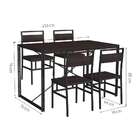 Conjunto De Mesa Wooden Com 4 Cadeiras Preto E Tabaco
