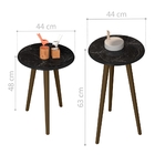 Conjunto De Mesas Apoio E Lateral Amara Marmorizadas Nero