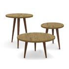 Conjunto De Mesas Com Pés De Madeira Maciça Legs Nature