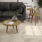 Conjunto De Mesas Com Pés De Madeira Maciça Legs Nature