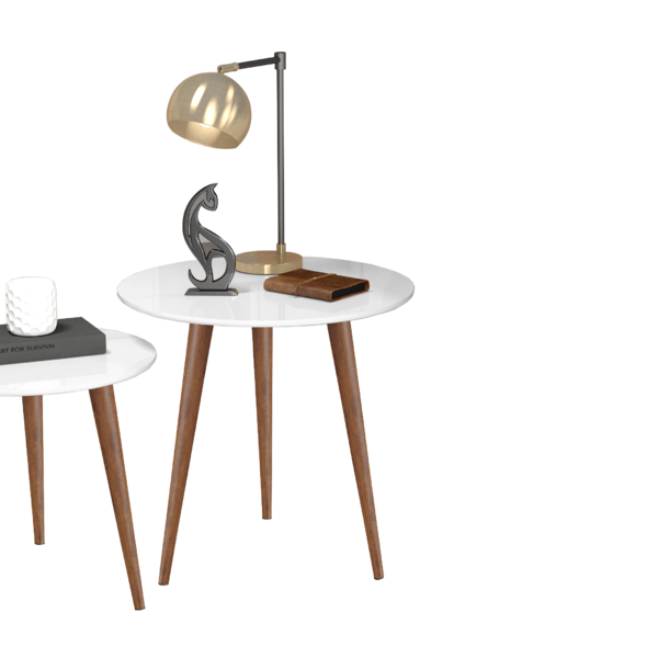 Conjunto De Mesas De Apoio E Lateral Teles Branco