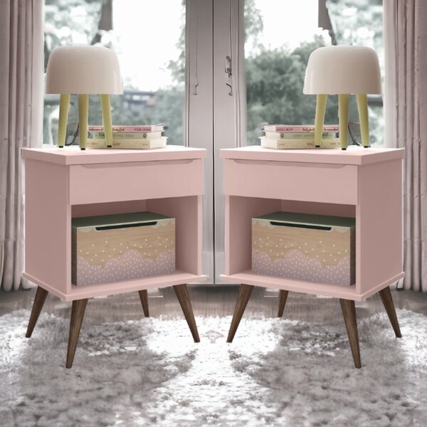Conjunto De Mesas De Apoio Para Quarto Orlando Rosê