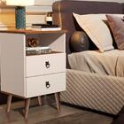 Conjunto De Mesas De Cabeceira 2 Gavetas Walker Off Freijó