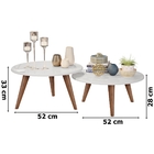 Conjunto De Mesas De Centro Ísis Branco/Madero – Móveisaqui