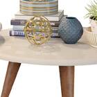 Conjunto De Mesas De Centro Ísis Off White Com Madero - Móvei