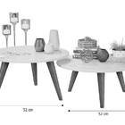 Conjunto De Mesas De Centro Ísis Off White Com Madero - Móvei