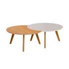 Conjunto De Mesas De Centro Redonda Classic Ii Off White E Na